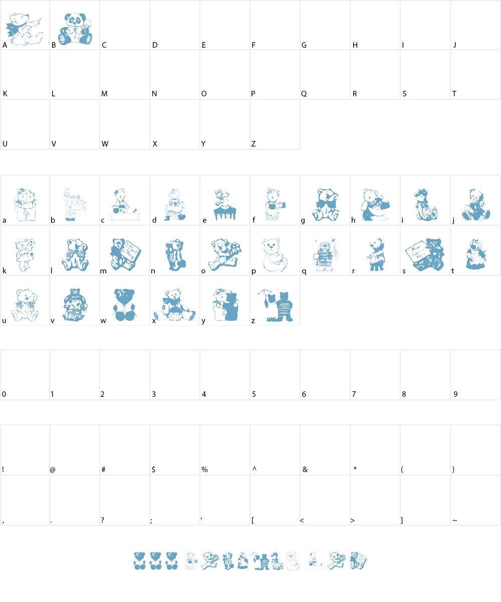 AEZ bears Font Character